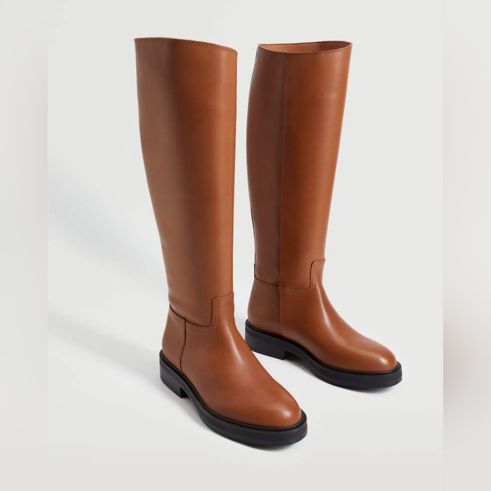 Women Shoes, Leather boots with tall leg